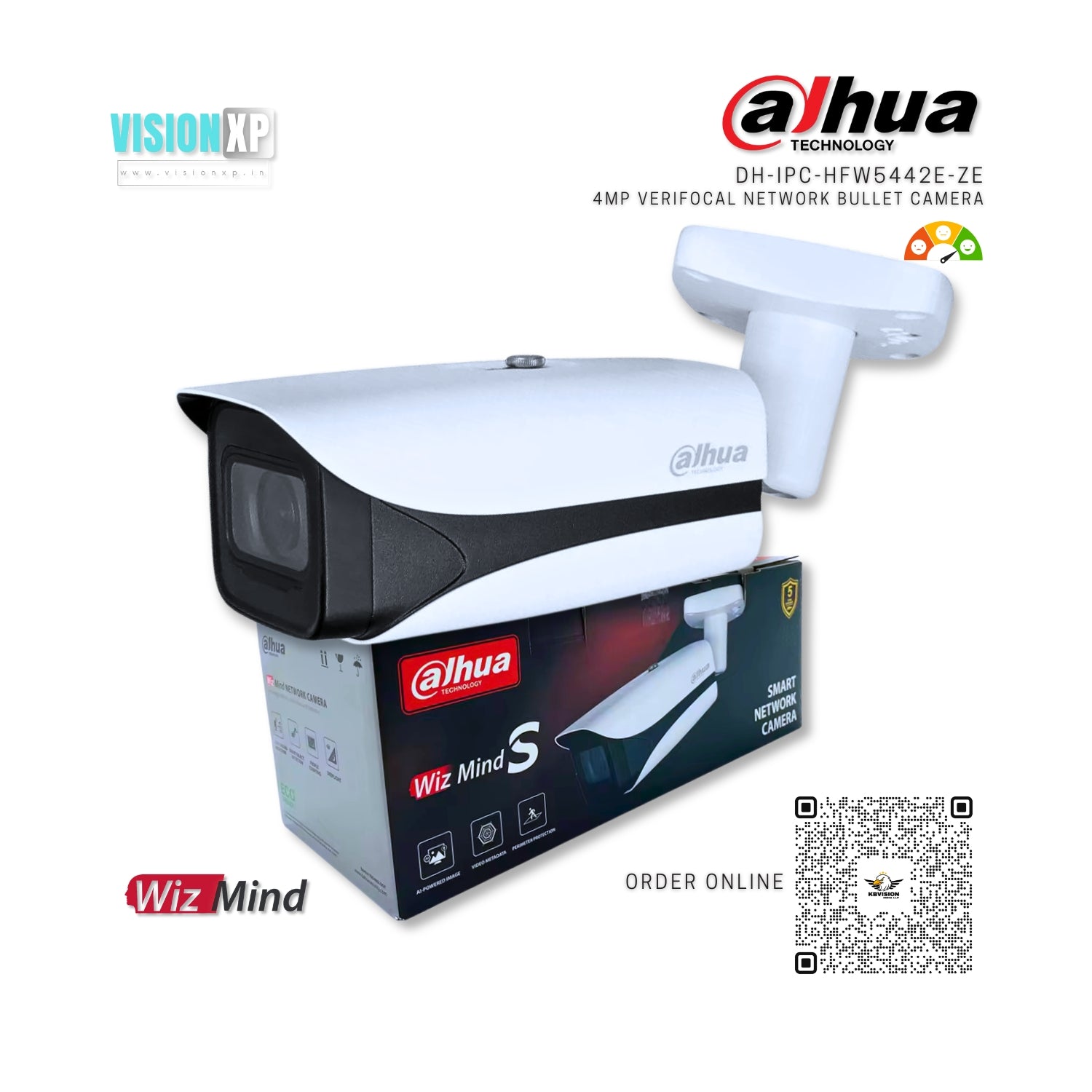 Dahua DH-IPC-HFW5442E-ZE 4MP IR VF WizMind Network Bullet Camera Dahua DH-IPC-HFW5442E-ZE 4MP IR VF WizMind Network Bullet Camera